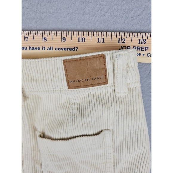 American Eagle Super Stretch Corduroy Mini Skirt Size 00 Cream Full Zip - Picture 7 of 7